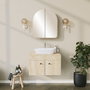 Hanah Home Armario de Baño Beige 50x45x12 cm con Espejo 70x60x2 cm Calidad Duradera